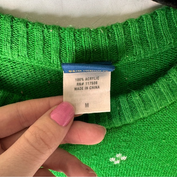 Darth Vader Christmas holiday crewneck sweater green and red knit - Picture 3 of 4